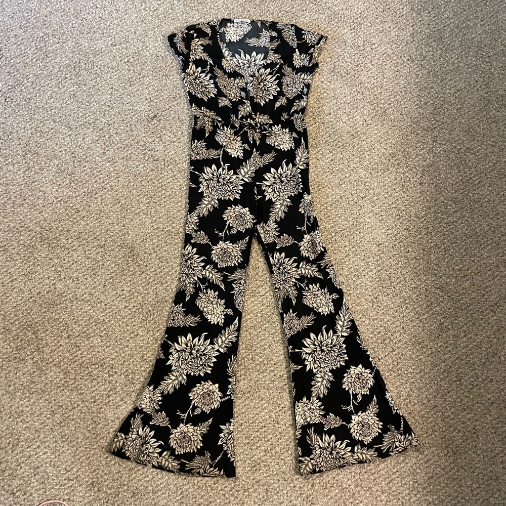 Novella Royale Black and White Floral Jumpsuit